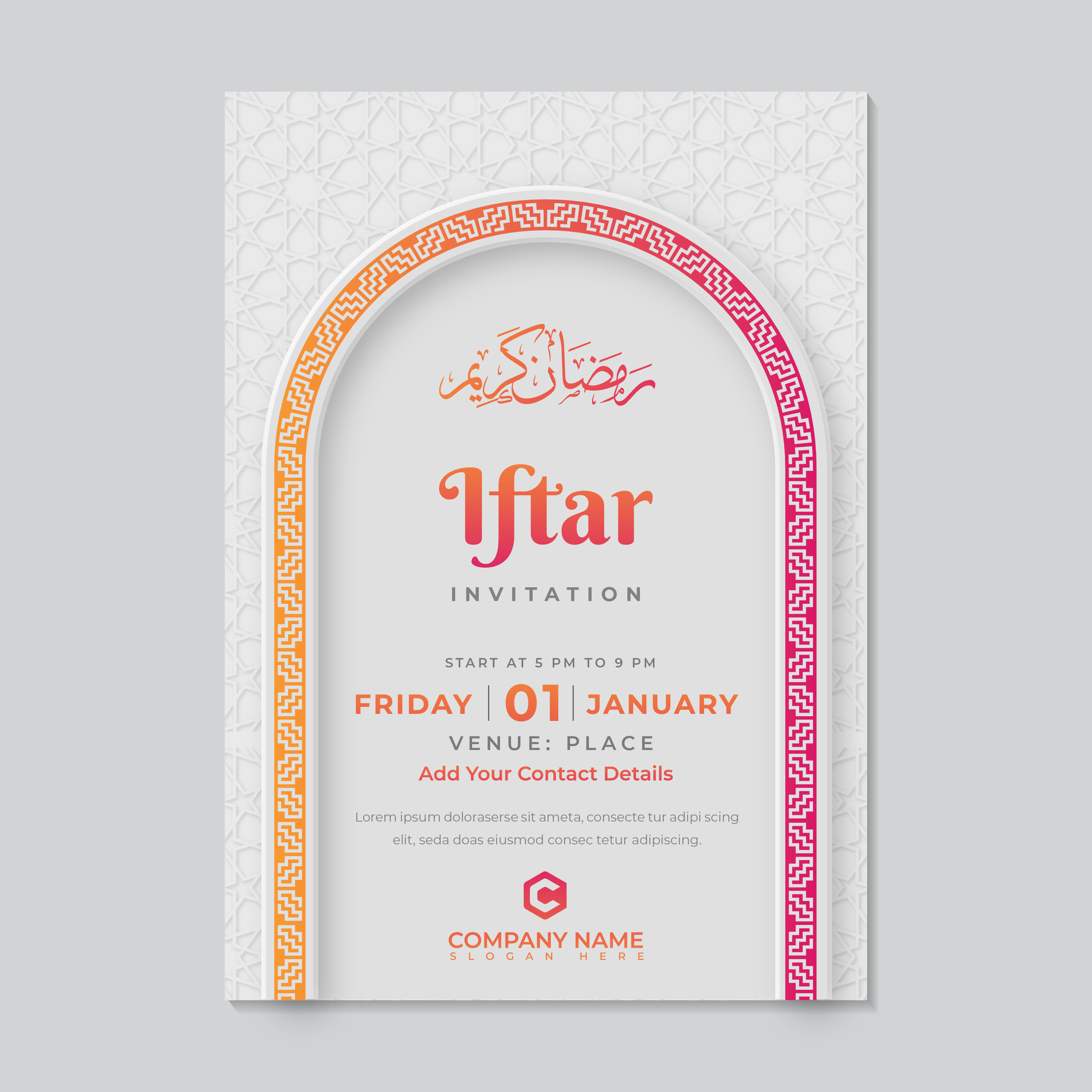 Iftar Minimal invitation preview